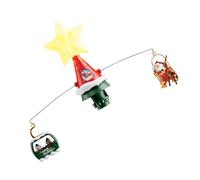 Fitooles Babbo Natale motorizzato che vola su bob decorazione con cavo da 3 m regolabile LED e melodie festive modificabili Babbo Natale slitta decorazione per feste