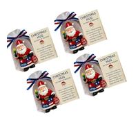 Fitooles Elegante trasparente Babbo Natale Abbraccio Holiday Ornamento Bambino Sicuro Albero di Natale Decors Robusto Acrilico Celebrazione Pezzo Acrilico Natale Abbracciare Babbo Natale