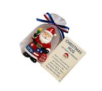 Fitooles Elegante trasparente Babbo Natale Abbraccio Holiday Ornamento Bambino Sicuro Albero di Natale Decors Robusto Acrilico Celebrazione Pezzo Acrilico Natale Abbracciare Babbo Natale