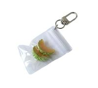 Fitooles Hami Melon, portachiavi fatto a mano, design leggero, decorazione alla moda per uso quotidiano, ciondolo a forma di frutta, portatile, elegante accessorio per telefono, Melone a fette, Taglia
