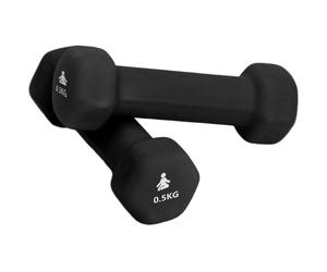 FITPADDY - Coppia pesi manubri dumbbell testa esagonale 0,5 kg neri 14
