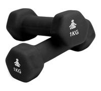 FITPADDY - Coppia pesi manubri dumbbell testa esagonale 1 kg neri 17,5