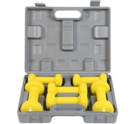 FITPADDY - Kit 6 manubri dumbbell con valigetta 6 kg: 2 pezzi 0,5 kg +