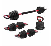 Fitpaddy - Kit Dumbbell + Barbell + Kettlebell 15 Kg-nero / Rosso FITPADDY