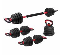FITPADDY - Kit pesi componibile 3-in-1 barbell dumbbell kettlebell 15