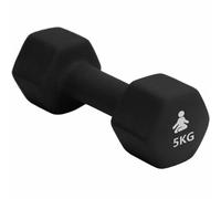 FITPADDY - Peso manubrio dumbbell testa esagonale 5 kg nero 25x10x9 cm