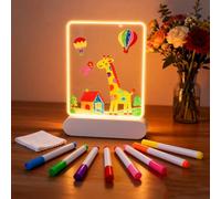 FitRepa, Lavagnetta LED per Disegno, Lavagnetta Ricaricabile con LED in Acrilico con Matita a 7 Colori e Fogli per Tracciare Storie, Lavagna Magica con Luci per Bambini, Scuola, Caffè, Casa, Ufficio