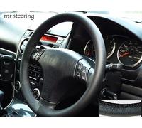 FITS 2005-2014 MAZDA MX5 MK3 VERO COPRIVOLANTE IN PELLE NERA ITALIANA NUOVO