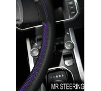 FITS MG MIDGET MK3 VERO COPRIVOLANTE IN PELLE 66-74 VIOLA DOPPIO CUCITURA