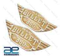 Fits Royal Enfield Bullet 350Cc Tool Box Badges Logo Set In Ottone S2U