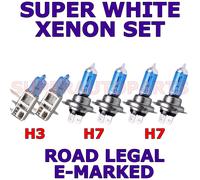 FITS VOLVO S40 1997-ON SET H7 H7 H3 SUPER WHITE XENON HALOGEN LIGHT BULBS