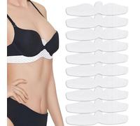 FiTspi 10 fodere per reggiseno in cotone, per assorbire il sudore sotto il seno, cuscinetti riutilizzabili sotto il seno, morbidi cuscinetti traspiranti per il seno, bianco, modello semplice