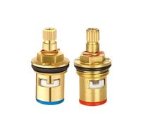 FiTspi 2 valvole a cartuccia di ricambio per rubinetto, valvole a cartuccia in ottone da 1/2", ghiandola a disco in ceramica, cartuccia per rubinetto per cucina/bagno/doccia miscelatori