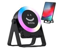 FiTspi Altoparlante Bluetooth wireless a induzione audio con RGB, altoparlante ricaricabile 4 in 1 per scrivania, perfetto per casa/esterno, rotazione a 360°, adatto per telefono/pad/Android (nero)