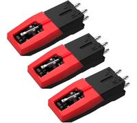 FiTspi Confezione da 3 aghi di ricambio per giradischi con custodia protettiva, cartuccia stilo universale per giradischi in vinile, LP vintage, cartucce fonografiche