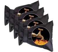 FiTspi Confezione da 4 coperture per rubinetto esterno per l'inverno, grande copertura isolata per rubinetto esterno, protezione isolata dal gelo