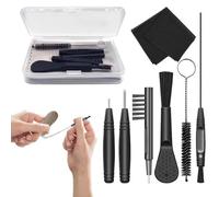 FiTspi Kit di pulizia per apparecchi acustici, 8 pezzi, con strumenti, spazzole, filo, amplificatore di pulizia, accessori e custodia, set completo per apparecchi acustici e dispositivi elettronici