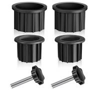 FiTspi Kit di ricambio per portaombrelli, 6 pezzi, in plastica, per ombrellone da patio, copertura ad anello con viti M8, accessori base nera per balcone, cortile esterno