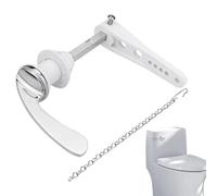 FiTspi Maniglia per sciacquone con catena compatibile con la maggior parte dei WC, maniglia cromata con braccio regolabile flessione, kit di ricambio per serbatoio WC