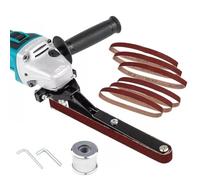 FiTspi Mini smerigliatrice con 6 cinghie abrasive (60/120 ogni 3 pezzi), lucidatrice multifunzione senza fili, mini levigatrice fai da te per smerigliatrici angolari elettriche da 100/115/125 mm