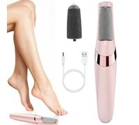 FiTspi Strumento elettrico per la rimozione dei calli con 2 testine a rullo rimovibili, lima per piedi con luce LED a 2 velocità, ricaricabile, strumento professionale per pedicure per pelle