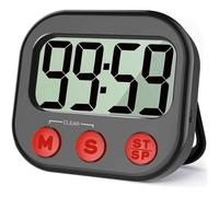 FiTspi Timer da cucina, timer digitale da cucina, conto alla rovescia, allarme forte, timer digitale per uova, supporto magnetico, timer per cottura, cucina, studio, allenamento fisico, conto alla