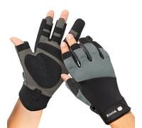 FitsT4 Sports Guanti da vela, da uomo, per kayak, per vela, yacht, vela, pagaia, pesca, dinghy, gonfiabile, grigio, L