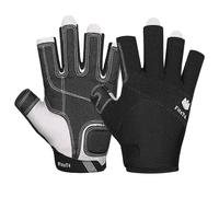 FitsT4 Sports Guanti da Vela, Palmo Imbottito con 3/4 Dita - Parte Posteriore in Rete per il Massimo Comfort - Perfetto per Canoa, Kayak, SUP per Unisex Adulto