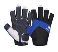 FitsT4 Sports Guanti da Vela, Palmo Imbottito con 3/4 Dita - Parte Posteriore in Rete per il Massimo Comfort - Perfetto per Canoa, Kayak, SUP per Unisex Adulto