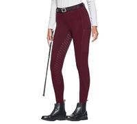 FitsT4 Sports Leggings da equitazione invernali da donna, in pile, con inserti in silicone, con tasche con cerniera e passanti per cintura, rosso vivo, S