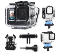 FitStill 50M/164FT Custodia impermeabile subacquea con adattatore magnetico e sblocco rapido in metallo, slitta flash, compatibile con Go Pro Hero 13/12/11/10/9 Black