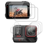 FiTSTILL 9 pellicole protettive per schermo LCD e lenti per Insta 360 Ace Pro2, in vetro temperato, ultra HD, durezza 9H, resistenti ai graffi, per fotocamera Insta 360 AcePro 2 Action Camera