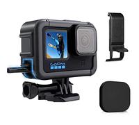 FitStill Camera Frame Case con Cold Shoe compatibile con Go Pro Hero 13/12/11/10/9, custodia a gabbia nera, completa di coperchi laterali, copriobiettivo, attacco a sgancio rapido e viti