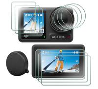 FiTSTILL Confezione da 9 pellicole protettive in vetro temperato ultra sottile da 0,3 mm durezza 9H e protezione dell'obiettivo per DJI Osmo Action 4 - Totale 3 Set - Accessori Action Camera