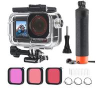 FitStill Custodia impermeabile 164FT/50M e 3 filtri e set di maniglie galleggianti, compatibile con DJI Osmo Action 5 Pro/Action 4/Action 3, snorkeling, surf, wakeboard, custodia, set di accessori