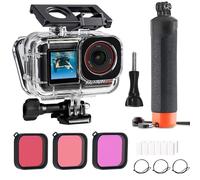 FitStill Custodia impermeabile da 50 m, 3 filtri e impugnatura galleggiante, compatibile con DJI Osmo Action 5 Pro, 4, 3, snorkeling, surf, wakeboard, kit di accessori