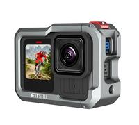 FiTSTILL Custodia protettiva in alluminio per Go Pro Hero 13/12/11/10/9 nero con adattatore Cold Shoe, base e viti Go Pro Hero 13/12/11/10/9 Accessori