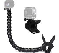 FiTSTILL Jaws Flex Clamp Mount con collo d'oca regolabile a 19 sezioni compatibile con Go Pro Hero 13 12 11 10 9 8 7 6 5 4 Session 3+ 3 2 1 Max Fusion