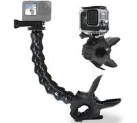 FiTSTILL Jaws Flex Clamp Mount with Adjustable Gooseneck 8-Section Compatible with Go Pro Hero 12 11 10 9 8 7 6 5 4 Session 3+ 3 2 1 Max Fusion DJI Os