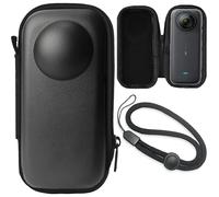 FiTSTILL Mini custodia da viaggio con guscio rigido portatile in PU nera compatibile con Insta360 X4 Shell Box Resistenza all'acqua Mini protettiva Kit di accessori Insta360X4