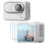 FiTSTILL Pellicola protettiva per schermo LCD per fotocamera Insta360 GO 3 (3 + 3 pezzi), 0,28 mm, durezza 9H, in vetro temperato, per fotocamera Insta360 GO 3