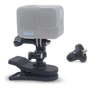 FiTSTILL Supporto a clip per zaino per GoPro Hero 13/12/11/10/9/8/7/6/Mini, Insta 360 X5/X4/X3/X2/ace pro 2/ace Pro, DJI OSMO Action 5 pro/4/3 con testa a sfera ispessita girevole a 360°