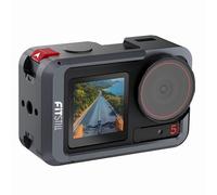 FitStill Telaio in alluminio per DJI Osmo Action 5 Pro Action 4 Action 3, custodia protettiva antigraffio rigida con copriobiettivo, filettatura da 1/4" e slitta fredda per microfono con luce video