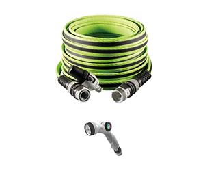 FITT FORCE PLUS 1/2" 30 m - Kit con Tubo Acqua da Giardino Leggero e Resistente per Uso Intensivo con Lancia, Pistola Multigetto, Lime