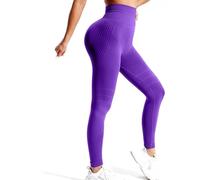 Fittabella Leggins 3D Anticellulite Donna, Fitta Bella Push Up Sculpture a Compressione Graduata Leggings Pantaloni Sportivi a Vita Alta per Fitness e Yoga e Scolpisce Gambe Glutei (Dark Purple,M)