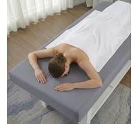 Fitted Massage Table Sheet Cover Waterproof Oilproof Reusable Spa Bed Cover with Face Hole, Elastic Stretch Lash Bed Sheet for Esthetician, Waxing, Tattoo and Beauty Salon(Grigio,75x30in (with hole))