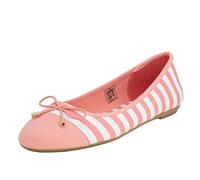 Fitters Footwear That Fits Donne Ballerine Grace Tessile Ballerina alla Marinara con Fiocco a Strisce (45 EU, Rosa Bianco)