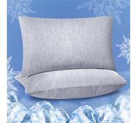 Fittia Federe per cuscini ultra rinfrescanti per chi dorme caldo, federe rinfrescanti di dimensioni standard per dormire, confezione da 2, federa per cuscino in fibra di raffreddamento Q-Max 0,45, con