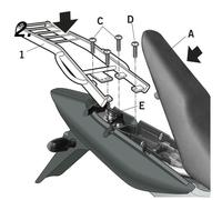 Shad Honda Cbf250 Top Case Rear Fitting Nero