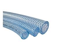 Fittingstore - Metro - Tubo in PVC con inserto in tessuto - qualità alimentare, acqua potabile, tubo dell'aria compressa, tubo dell'acqua (trasparente/9 x 15 mm)